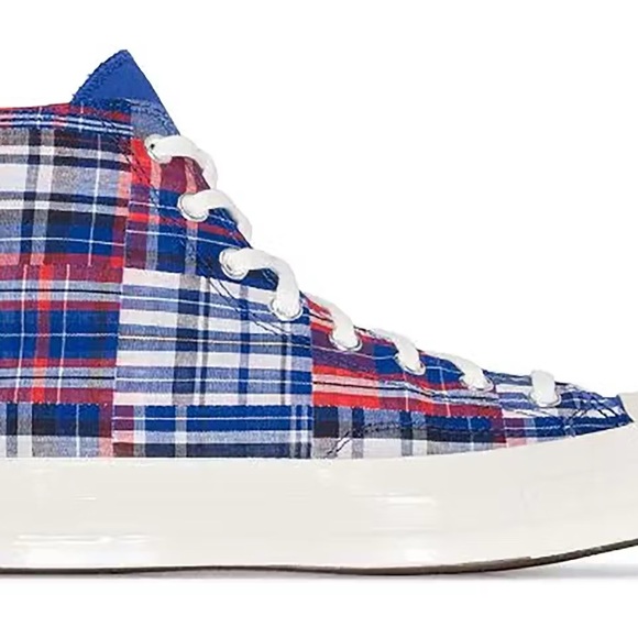 Converse Twisted Prep Blue Chuck 70 checked canvas high-top sneakers 👟 - Picture 3 of 8